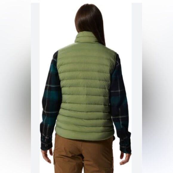 NWOT WOMEN’S SIZE MEDIUM RHEA RIDGE OLIVE GREEN MOUNTAIN HARDWEAR DOWN VEST - Picture 1 of 7